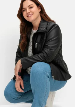 Bikerjacke in Lederoptik<sheego Sale