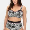 Bikini-Oberteil in Wickeloptik, mit Blätterprint<sheego Online