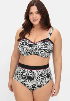Bikini-Oberteil in Wickeloptik, mit Blätterprint<sheego Online