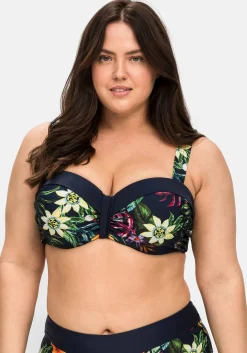 Bikini-Oberteil mit Bügeln und Blumendruck<sheego by Joe Browns Fashion