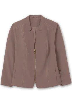 Blazer mit Stehkragen und Kontrast-Zipper<sheego Outlet