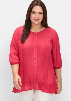Bluse aus Crêpe, mit Volants am Saum<sheego New