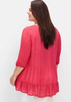 Bluse aus Crêpe, mit Volants am Saum<sheego New