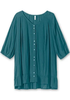 Bluse aus Crêpe, mit Volants am Saum<sheego Online