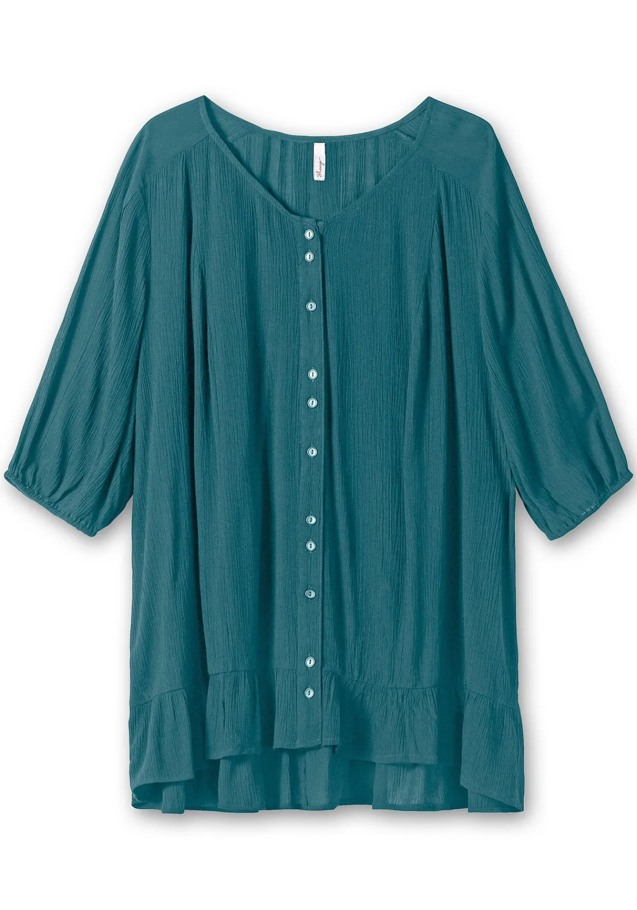 Bluse aus Crêpe, mit Volants am Saum<sheego Online
