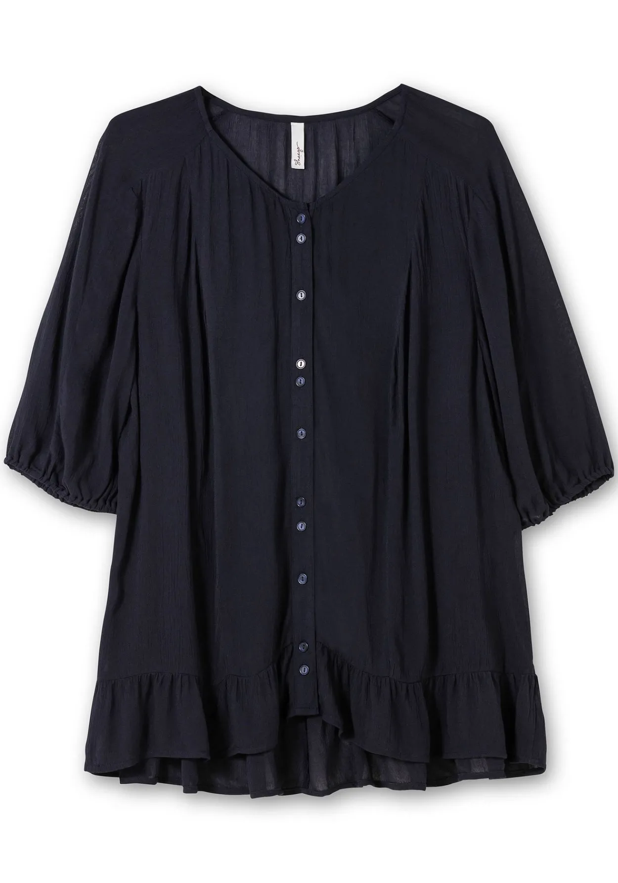 Bluse aus Crêpe, mit Volants am Saum<sheego Outlet