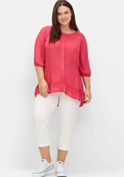 Bluse aus Crêpe, mit Volants am Saum<sheego New