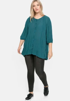 Bluse aus Crêpe, mit Volants am Saum<sheego Online
