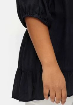 Bluse aus Crêpe, mit Volants am Saum<sheego Outlet