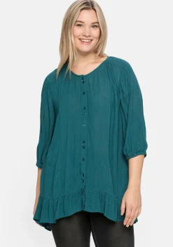 Bluse aus Crêpe, mit Volants am Saum<sheego Online