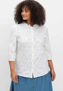 Bluse aus Lochspitze, mit Rüschen-Details<sheego Sale
