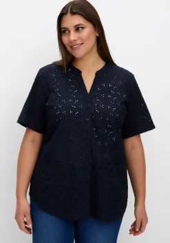 Bluse aus Lochspitze, mit V-Schlitz<sheego Sale