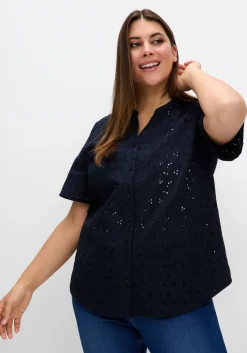 Bluse aus Lochspitze, mit V-Schlitz<sheego Sale