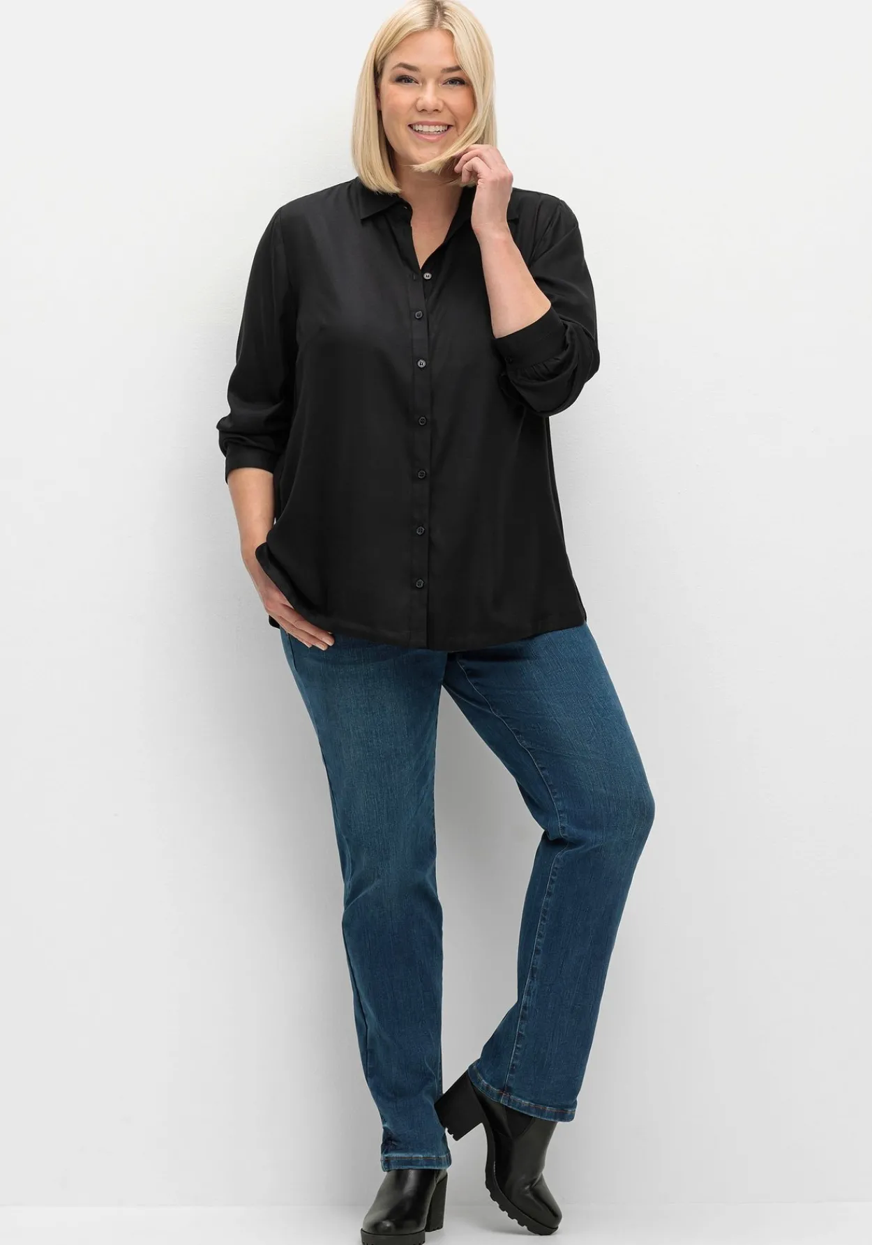 Bluse aus weich fließendem Viskose-Twill<sheego Hot