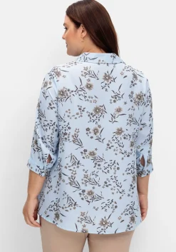Bluse in leichter A-Linie, mit floralem Print<sheego Outlet
