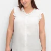 Bluse in ärmelloser Form mit Volants, aus Viskose<sheego Fashion