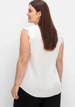 Bluse in ärmelloser Form mit Volants, aus Viskose<sheego Fashion