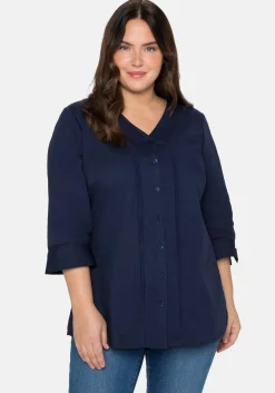 Bluse mit 3/4-Arm, V-Ausschnitt und Spitze<sheego Best