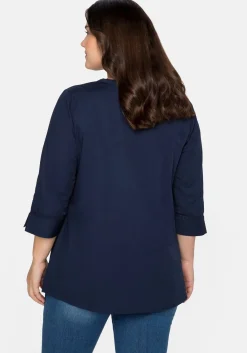 Bluse mit 3/4-Arm, V-Ausschnitt und Spitze<sheego Best
