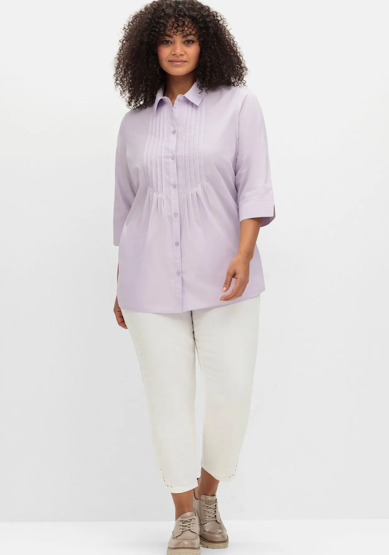 Bluse mit Biesen und 3/4-Ärmeln<sheego Fashion