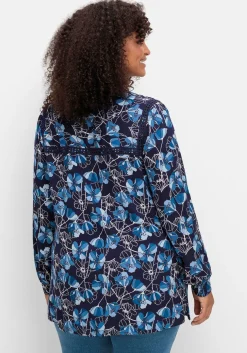 Bluse mit Blütenprint und Spitzenborte<sheego Clearance
