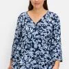Bluse mit floralem Print und 3/4-Trompetenärmeln<sheego Clearance