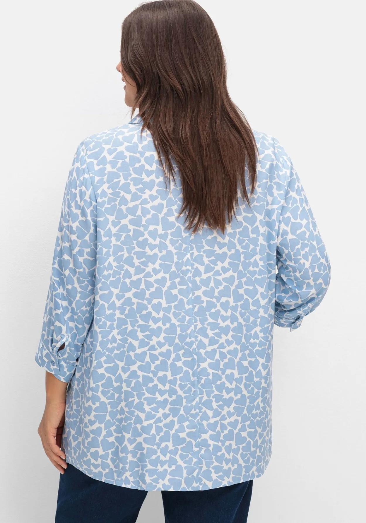 Bluse mit Herz-Alloverprint und 3/4-Ärmeln<sheego Hot
