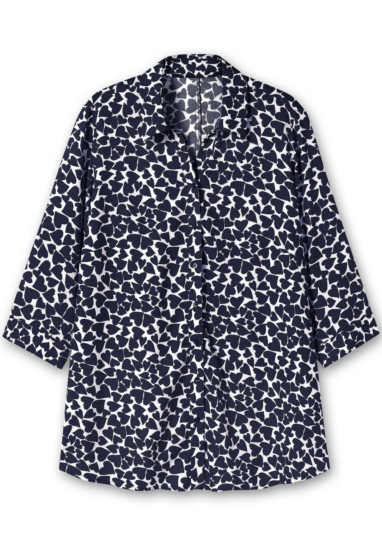 Bluse mit Herz-Alloverprint und 3/4-Ärmeln<sheego Hot