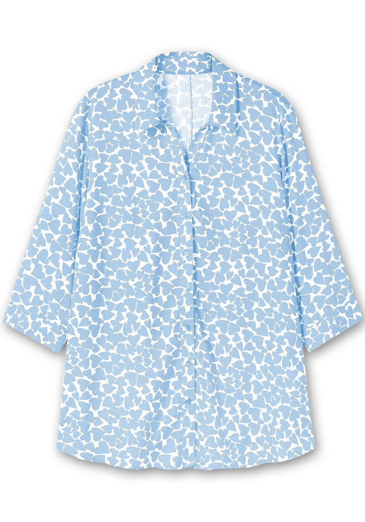 Bluse mit Herz-Alloverprint und 3/4-Ärmeln<sheego Hot