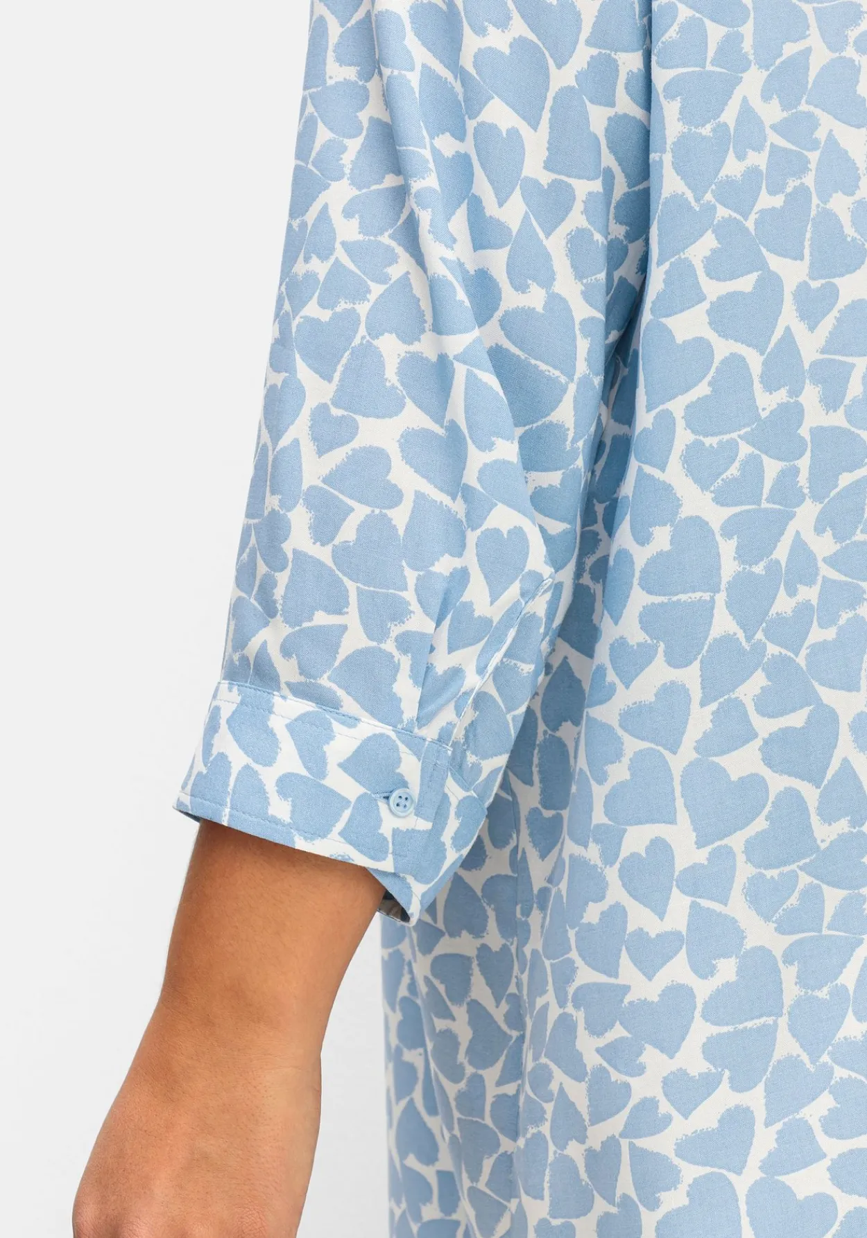 Bluse mit Herz-Alloverprint und 3/4-Ärmeln<sheego Hot
