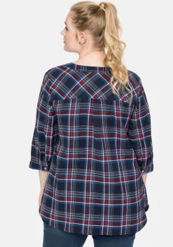 Bluse mit Karomuster und 3/4-Arm<sheego Hot