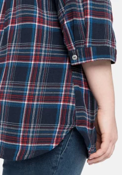 Bluse mit Karomuster und 3/4-Arm<sheego Hot