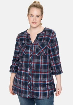 Bluse mit Karomuster und 3/4-Arm<sheego Hot