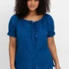 Bluse mit Lochstickerei und Carmen-Ausschnitt<sheego by Joe Browns Fashion