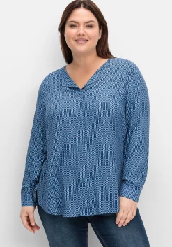 Bluse mit Minimalprint, in leichter A-Linie<sheego Outlet