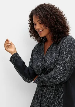 Bluse mit Print und elastischen Einsätzen<sheego New