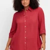 Bluse mit Spitzenkante am Ärmelsaum<sheego Hot