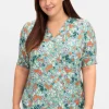 Bluse mit V-Ausschnitt und Allover-Blumenprint<sheego Fashion