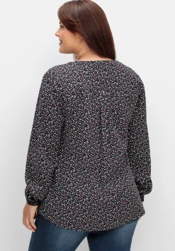 Bluse mit Wordingprint an den Manschetten<sheego Clearance
