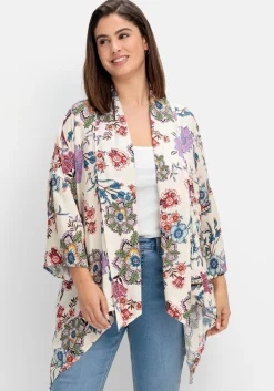 Blusenjacke im Kimono-Stil, mit Blumendruck<sheego by Joe Browns Sale