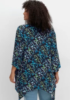 Blusenjacke mit Blätterdruck, in Zipfelform<sheego Online