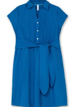 Blusenkleid mit Gürtel, mit Leinenanteil<sheego Hot