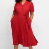 Blusenkleid mit Reverskragen und Bindegürtel<sheego by Joe Browns Hot