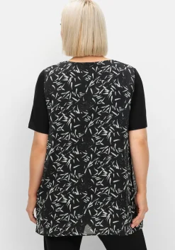 Blusenshirt aus Jersey und Chiffon, in Lagenoptik<sheego Fashion