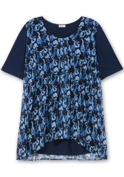 Blusenshirt aus Jersey und Chiffon, in Lagenoptik<sheego Outlet