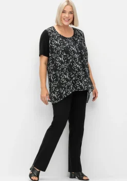 Blusenshirt aus Jersey und Chiffon, in Lagenoptik<sheego Fashion
