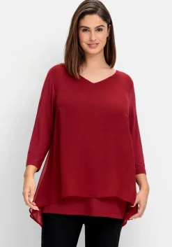Blusenshirt mit Chiffon, doppellagig<sheego Outlet
