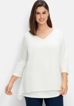 Blusenshirt mit Chiffon, doppellagig<sheego Best