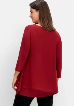 Blusenshirt mit Chiffon, doppellagig<sheego Outlet