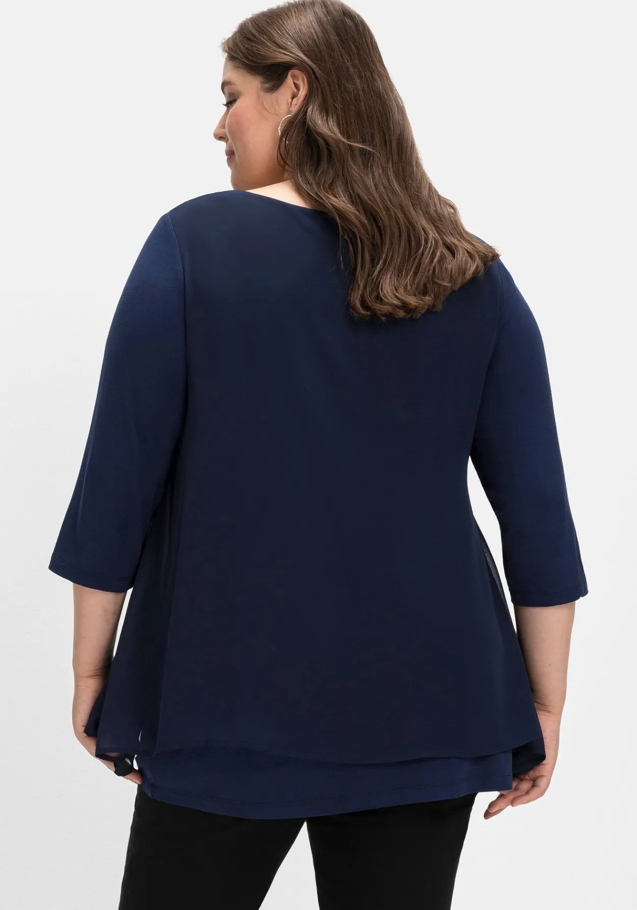 Blusenshirt mit Chiffon, doppellagig<sheego Sale